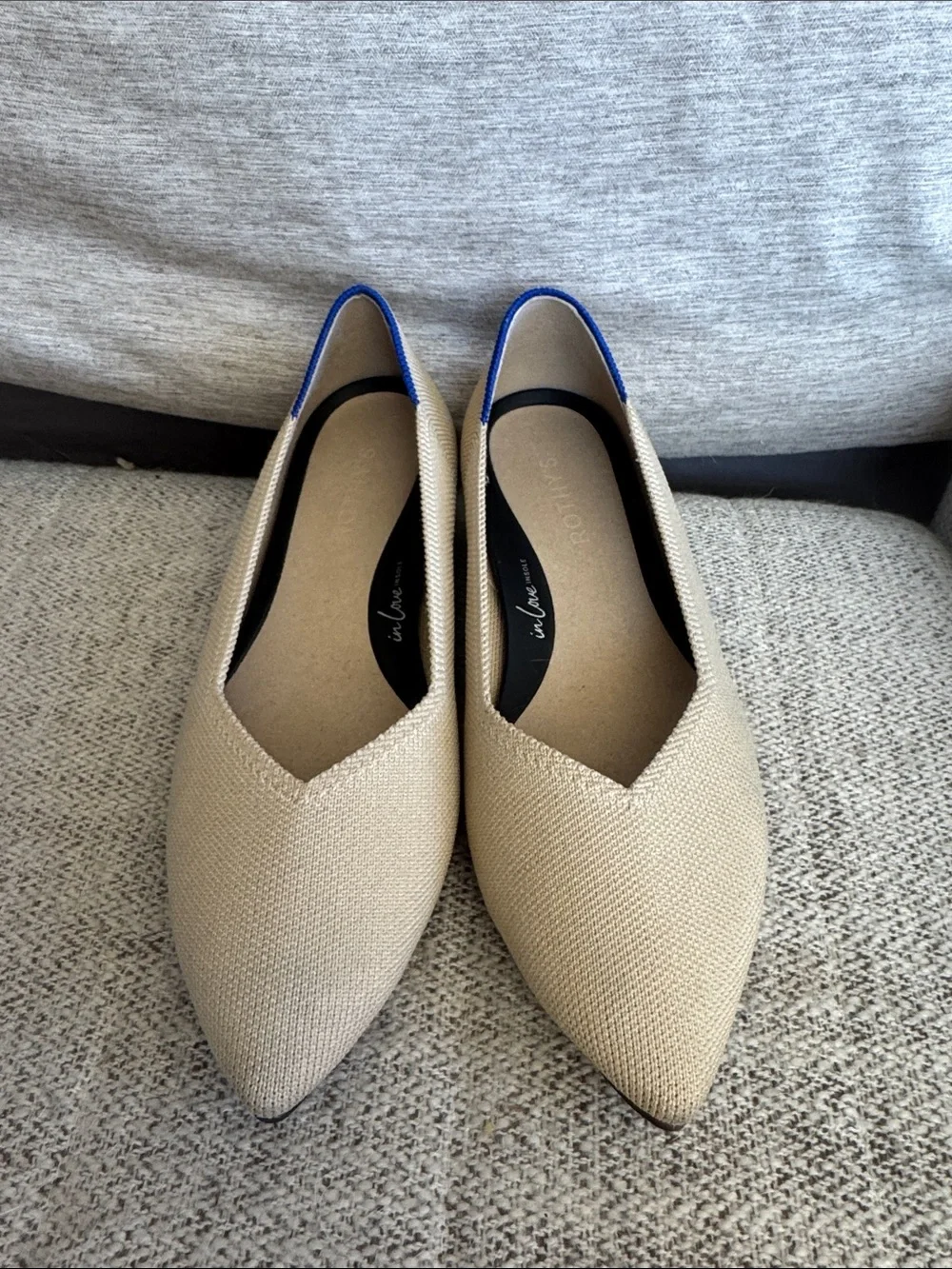EUC Rothy's The High Point Block Heel in Ecru or Sandstone